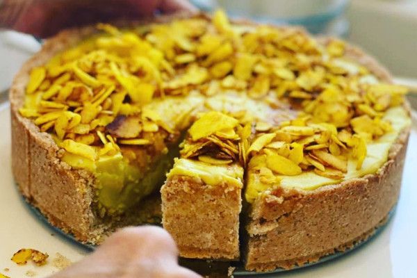 vegan coconut turmeric tart