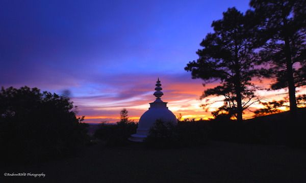 stupa sunrise a brown