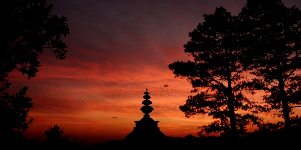 h bland stupa at dawn